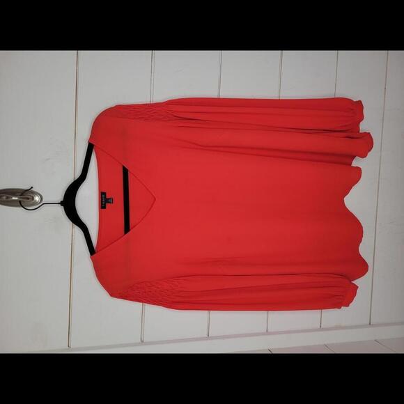 Talbots XL red v neck blouse - Picture 1 of 5